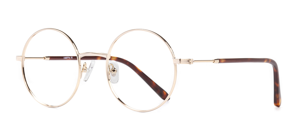 CARETTA Eyeglasses Teenage Woman Round Full-Rimmed Metal Unfiltered CRTTA MTL 7549-C.02